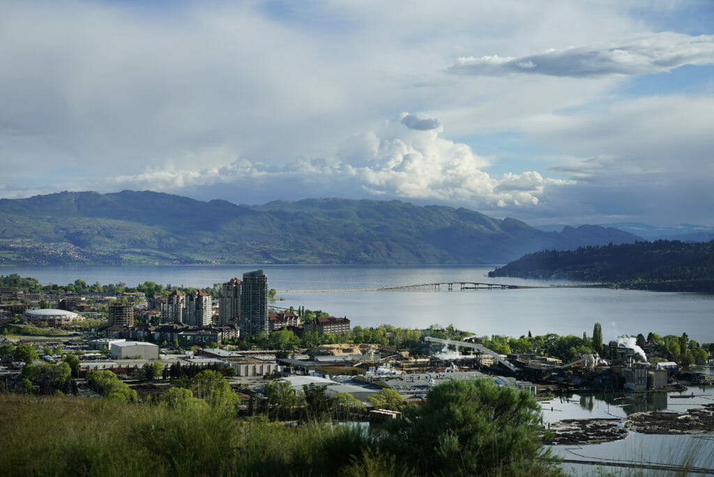 The view of Knox Mountain Park in Kelowna, BC