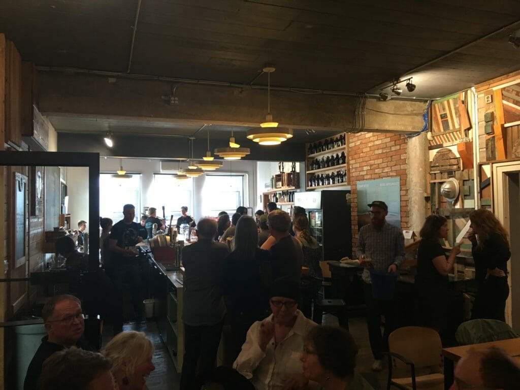 The newly expanded tasting room at Townsite Brewing in Powell River.