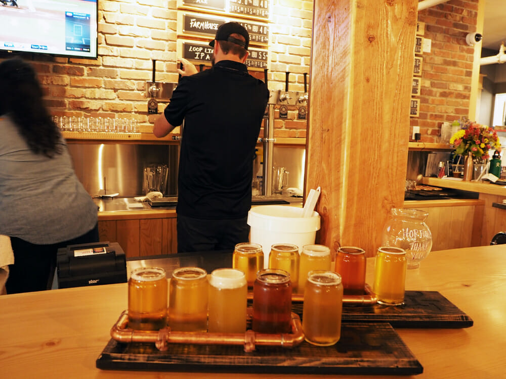 Flights at Iron Road Brewing. Photo: Chelsea McDowell