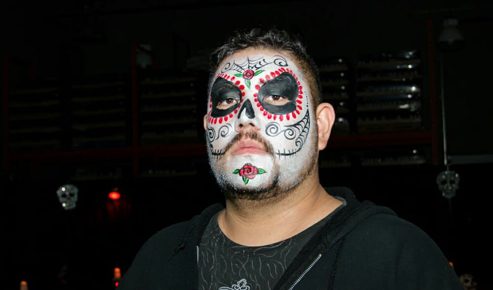 Bad Tattoo head brewer Robert Theroux painted up for the 2016 event. (Photo: Derek Hurst)