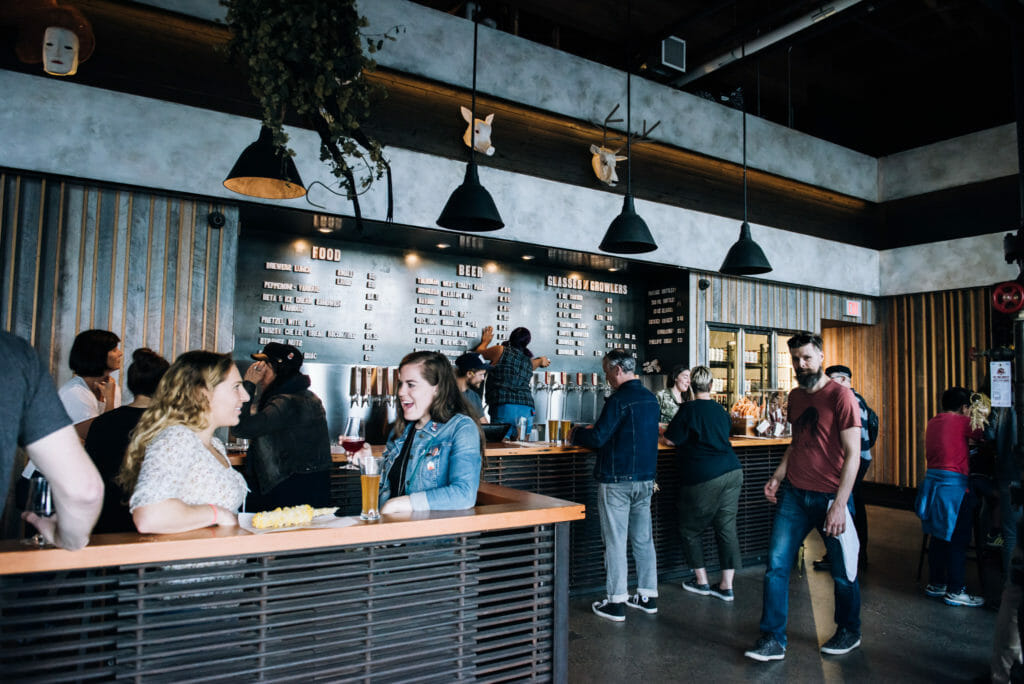 Taproom at Strange Fellows Brewing, photo credit Olga Zwart