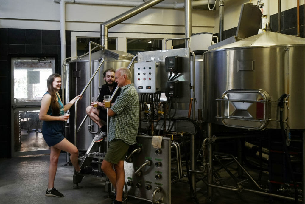 Inside the brewery