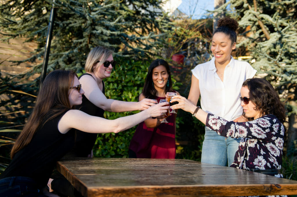 BC Ale Trail girls night out toast