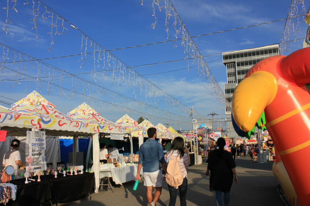 image of retail stalls at Richmond Night Market