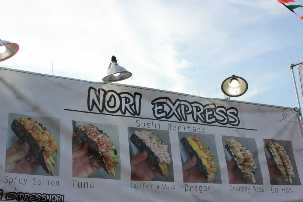 image of Nori Express sushi taco food stall at Richmond Night Market