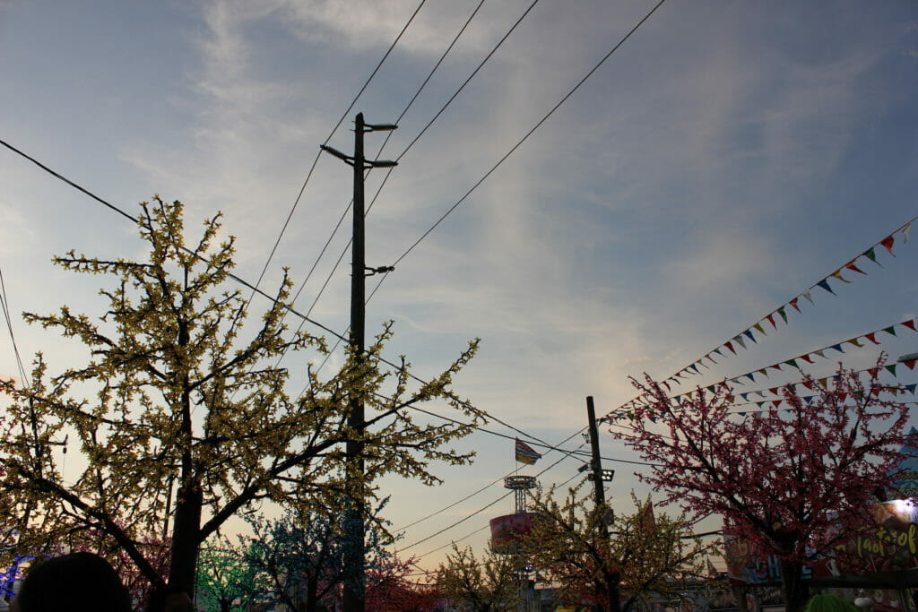 image of sunset sky at Richmond Night Market