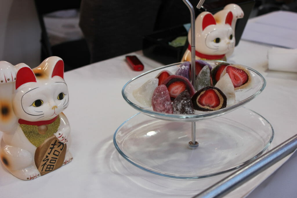 image of strawberry mochi at Asomi food stall in Richmond Night Market