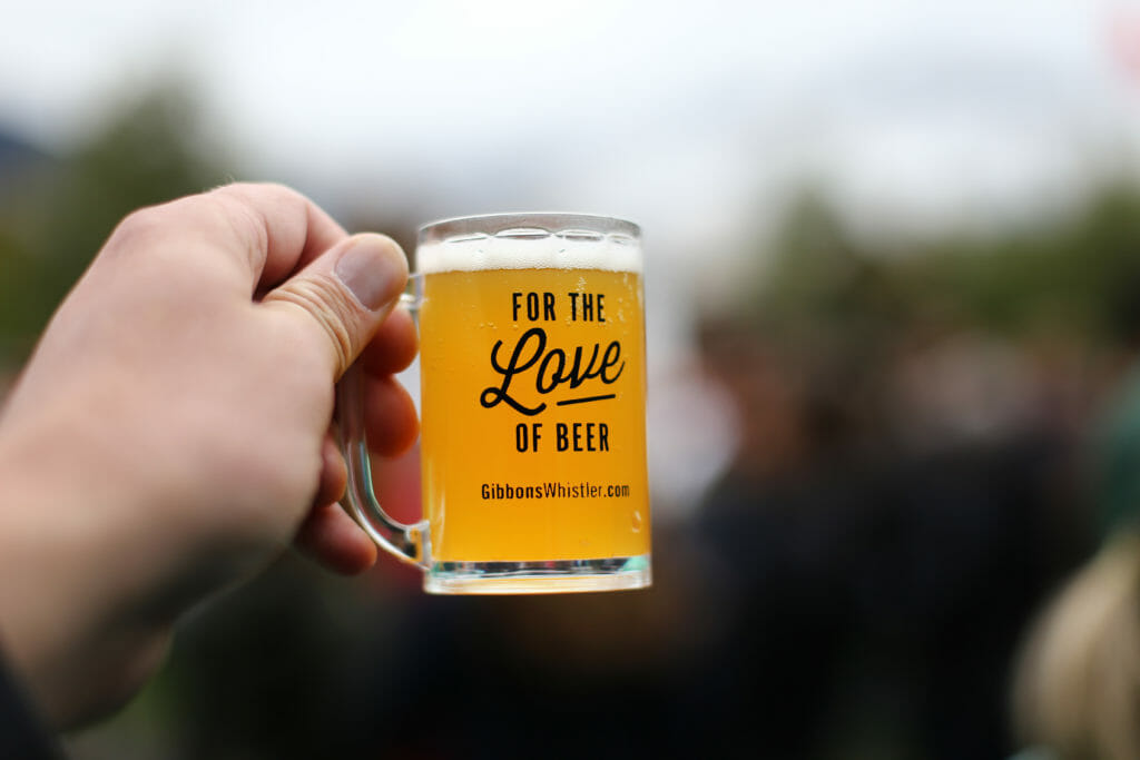 small stein with "For the Love of Beer" written on it for Whistler Village Beer Festival