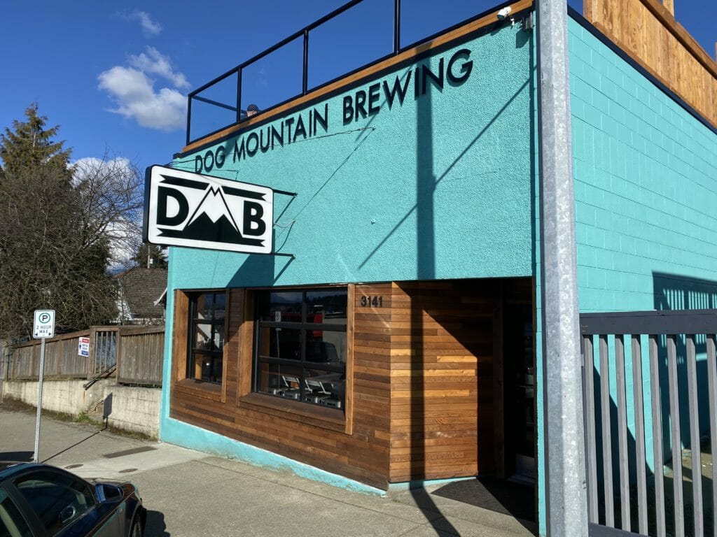 photo of front facade of Dog Mountain Brewing in Port Alberni, BC