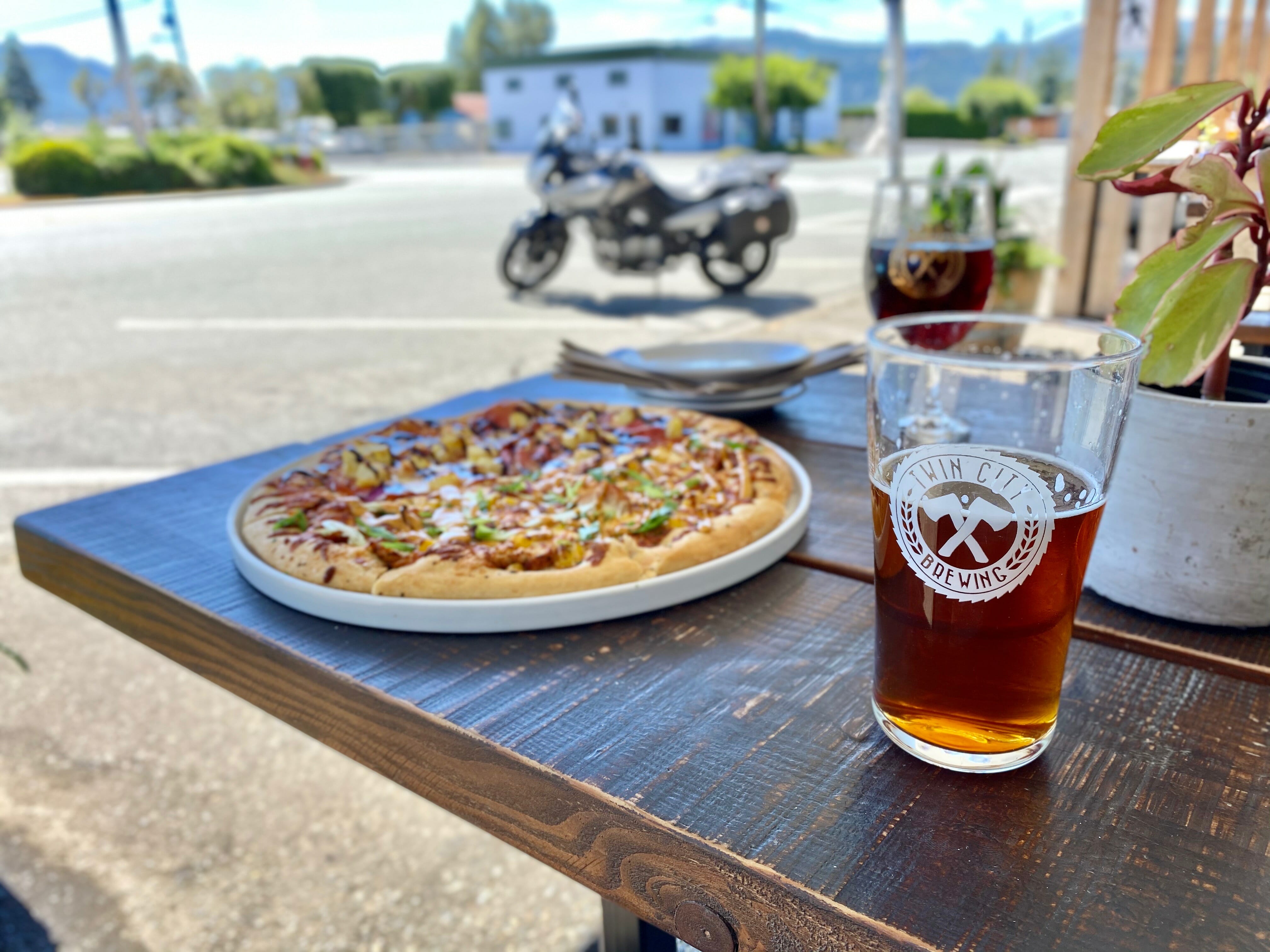 West Coast Vancouver Island Pizza and beer at Twin City Brewing Company on the BC Ale Trail