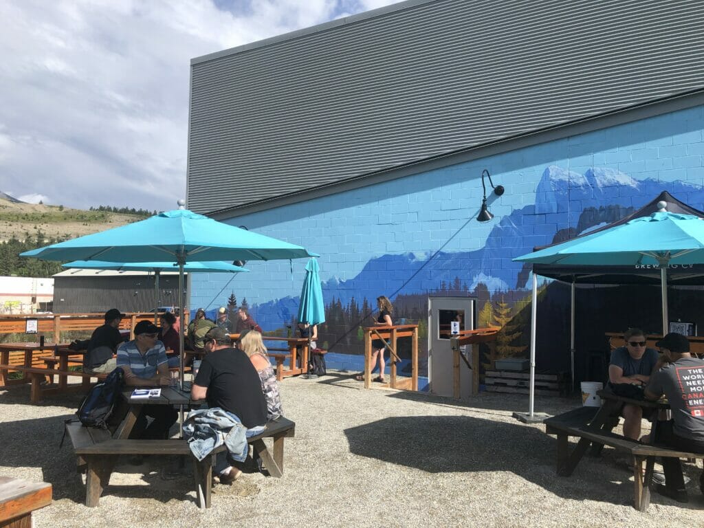 The patio at Whitetooth Brewing on the BC Ale Trail