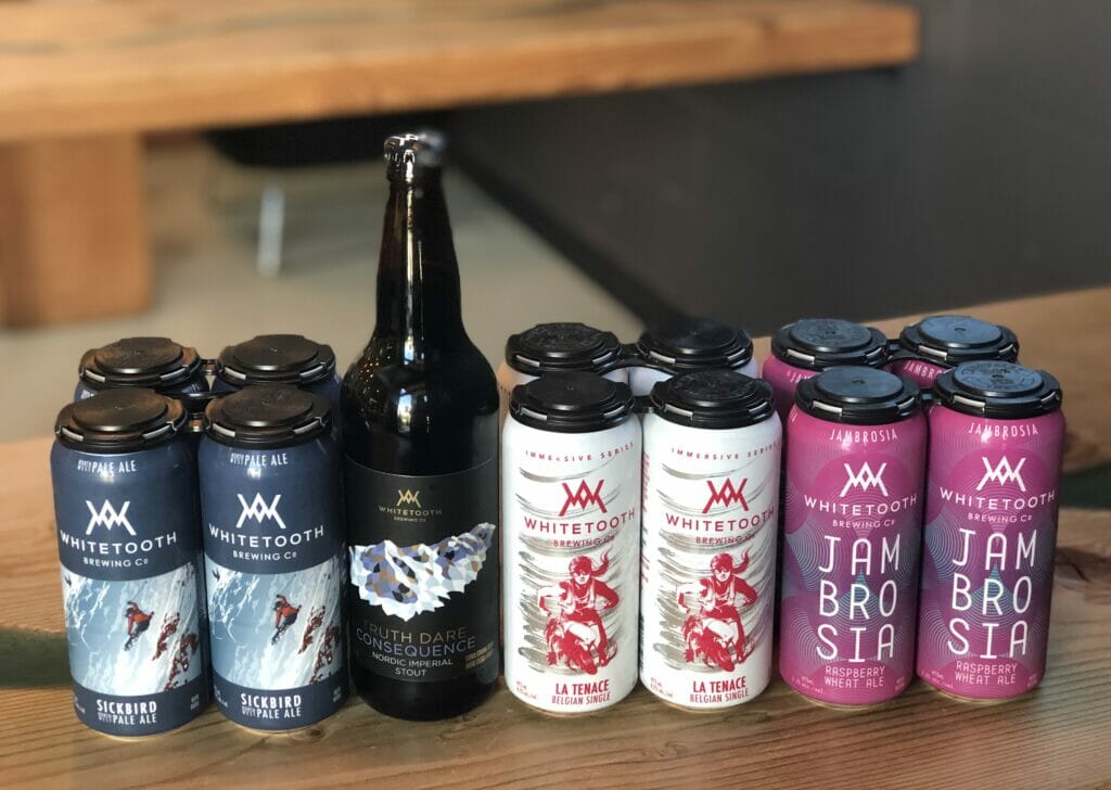 A collection of beers from Whitetooth Brewing