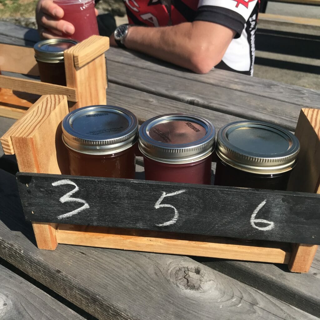 A flight of beers at Howl Brewing on the BC Ale Trail