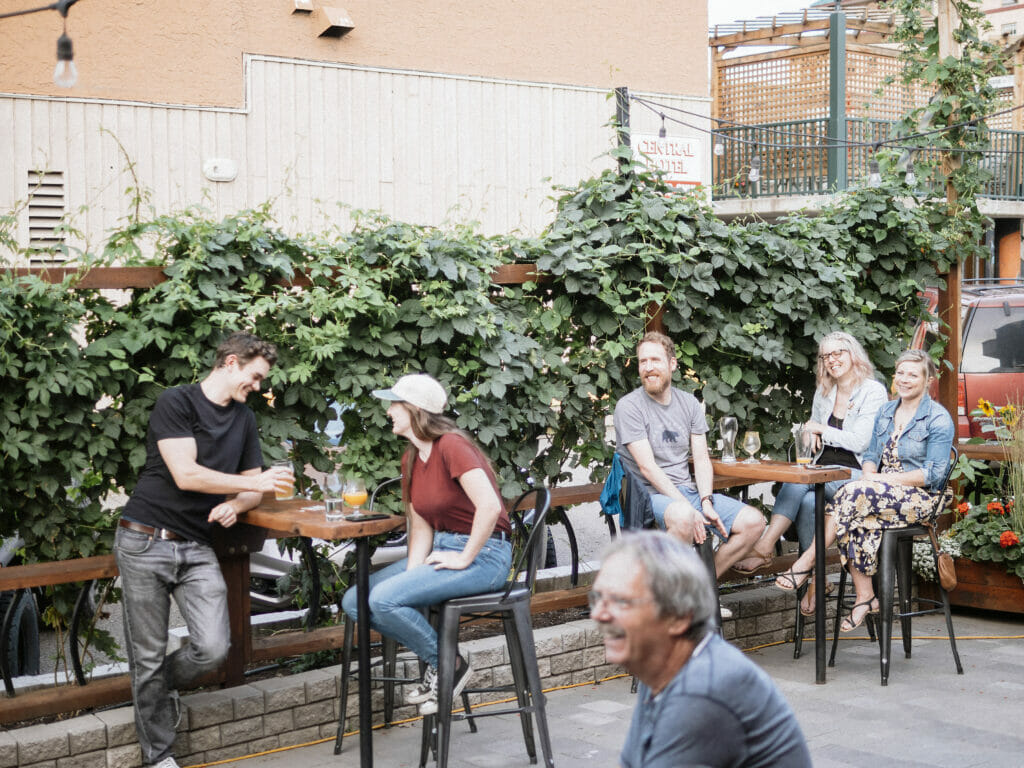 The patio at Red Collar Brewing in Kamloops on the BC Ale Trail