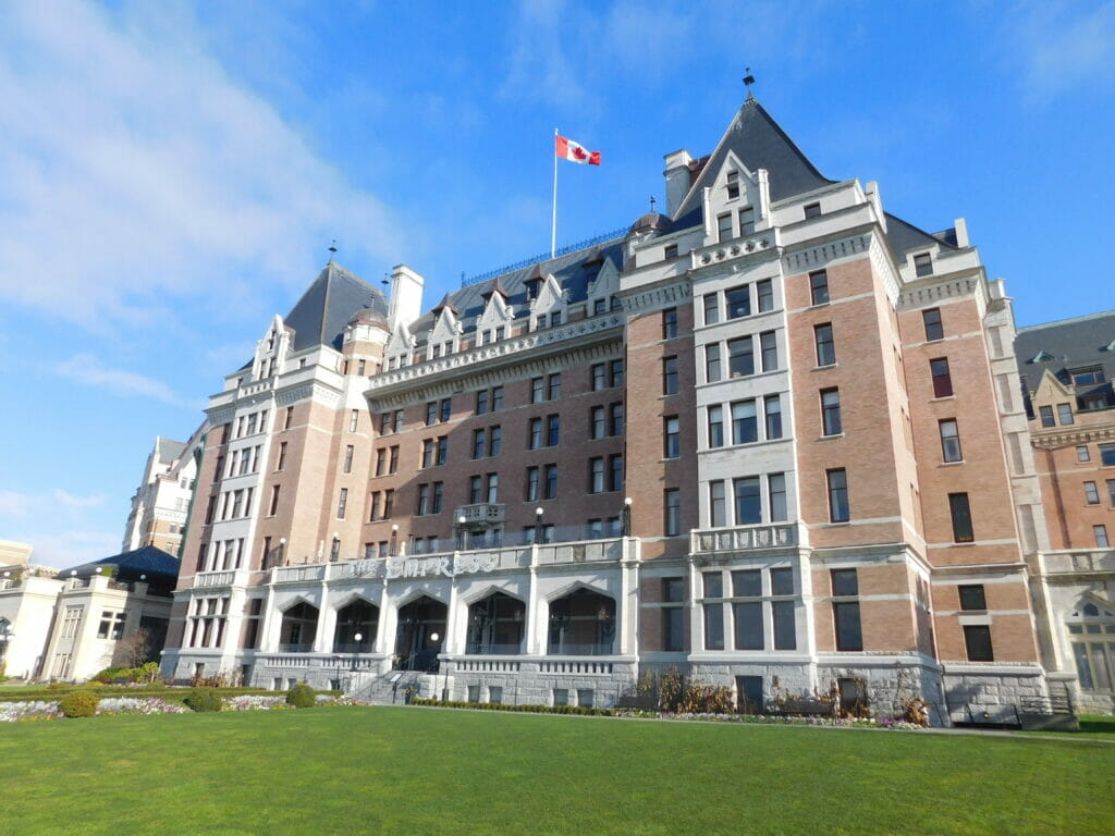 The Fairmont Empress Hotel overlooks Victoria's Inner Harbour