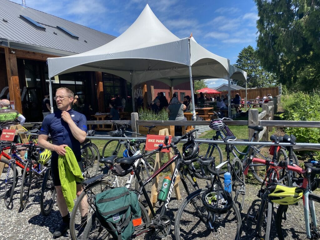 cycling between breweries in delta - Barnside Brewing - BC Ale Trail