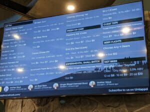 What's on tap: the beer board at Smugglers’ Trail