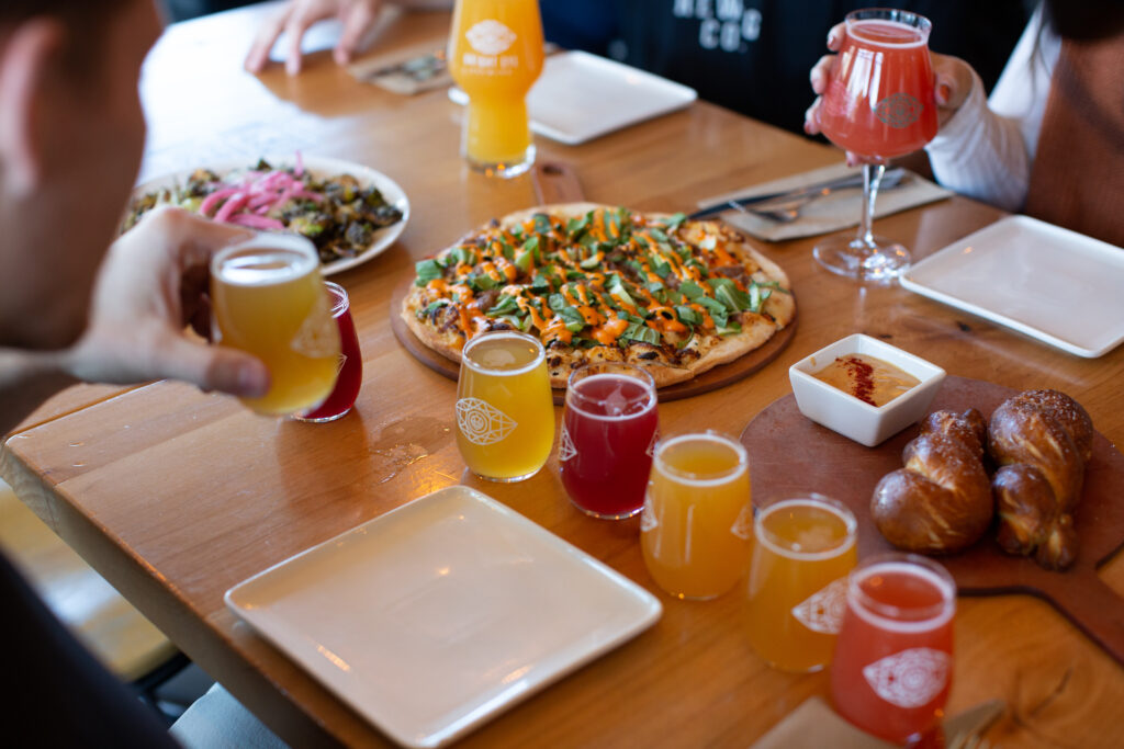 Beer and pizza at Bright Eye Brewing