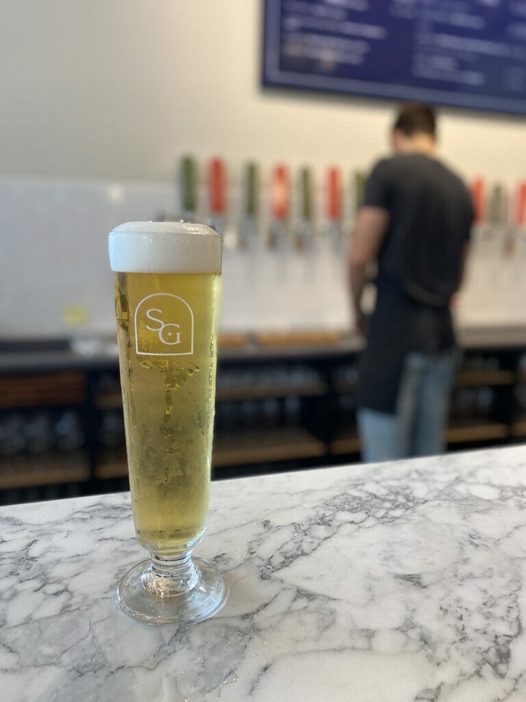 Neverending Pilsner at Small Gods Brewing in Sidney, BC