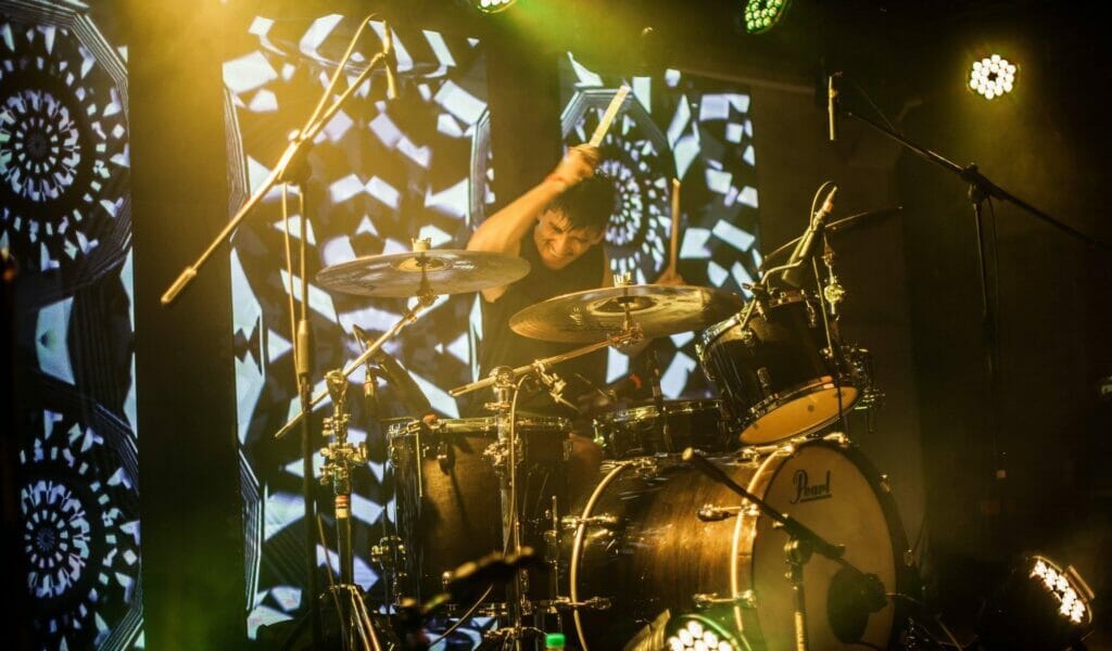 Miguel Molina playing the drums