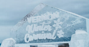 Vernon Winter Carnival ice sculpture signage