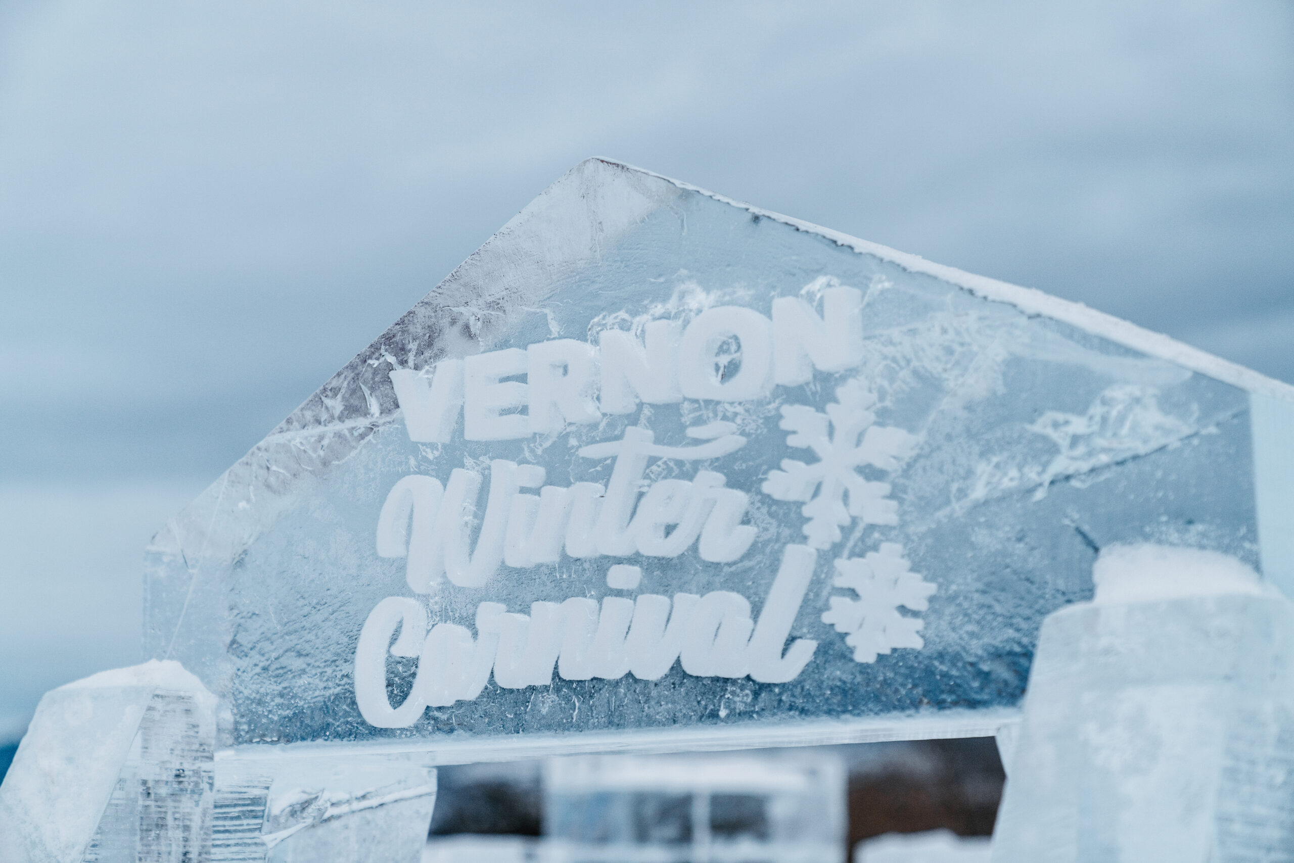 Vernon Winter Carnival ice sculpture signage