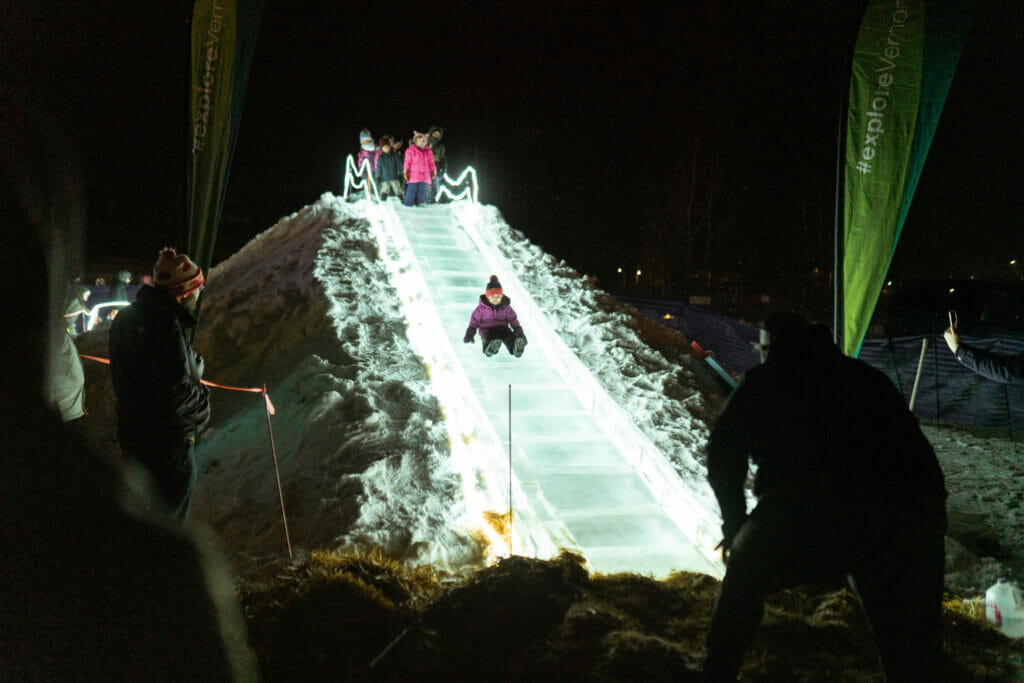 Night sledding at the Vernon Winter Carnival