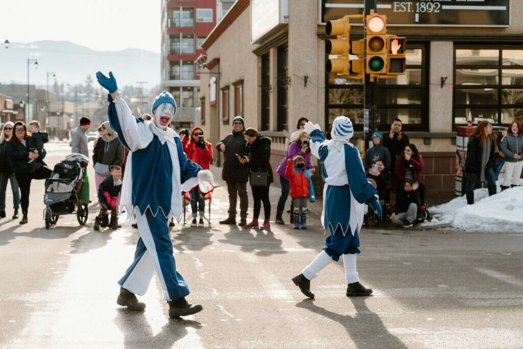 Jopo and Jopette in the Vernon Winter Carnival Parage