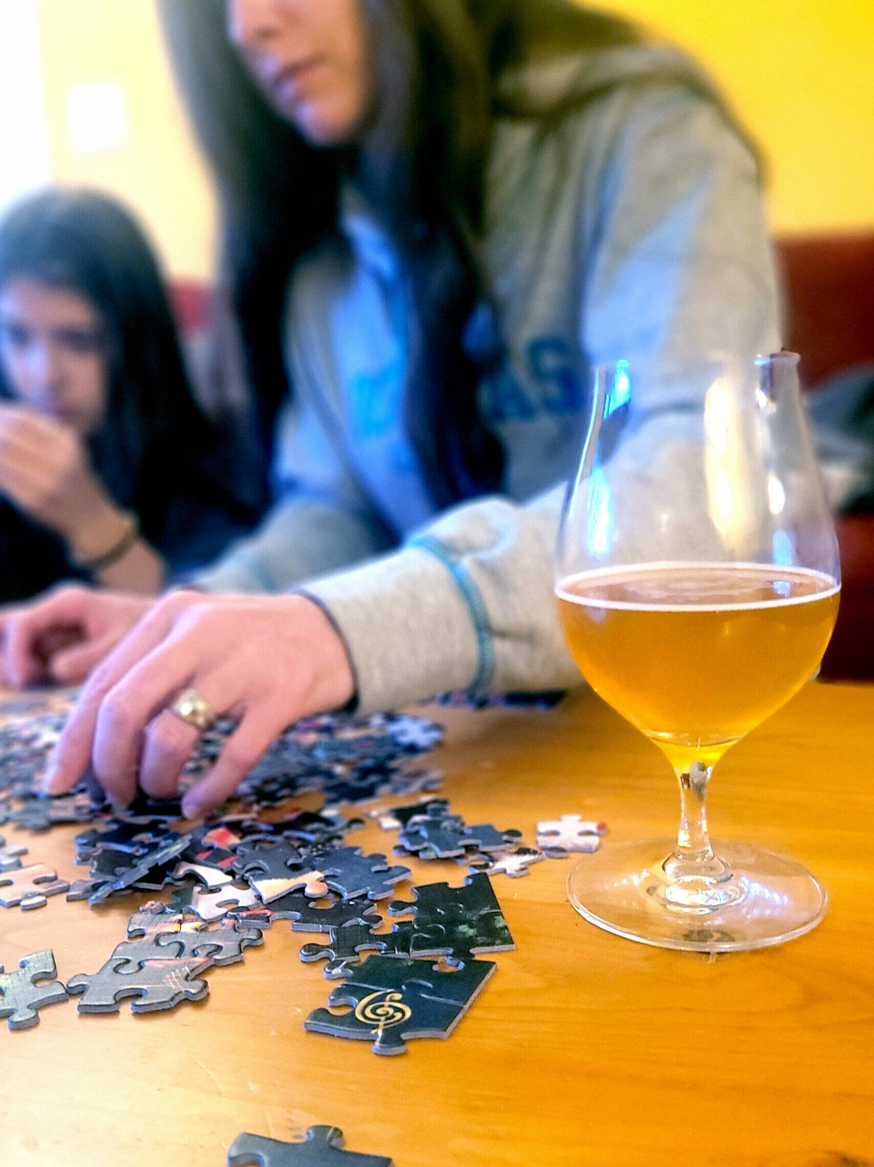 Puzzling with a glass of beer