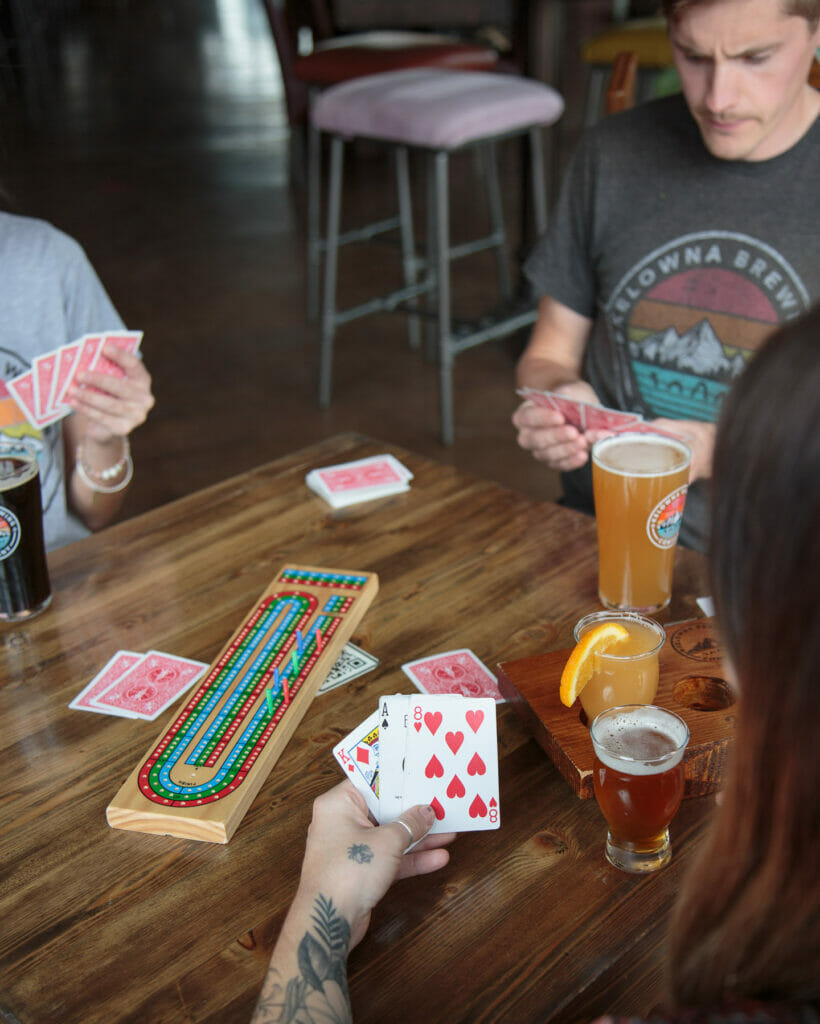 A game of crib at Kelowna Brewing Company