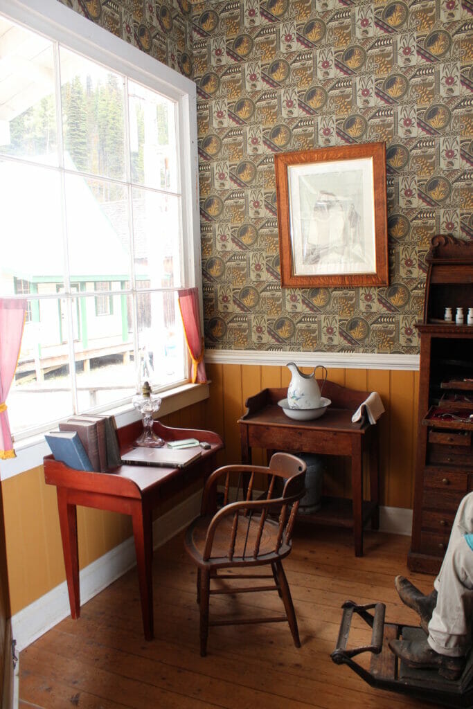 The Dentist's desk in the Barkerville dentist office