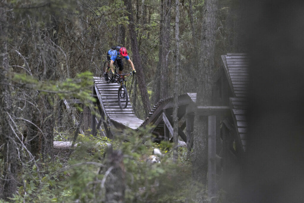 Dave Reedman riding the Hillbilly Delux trail in Williams Lake BC