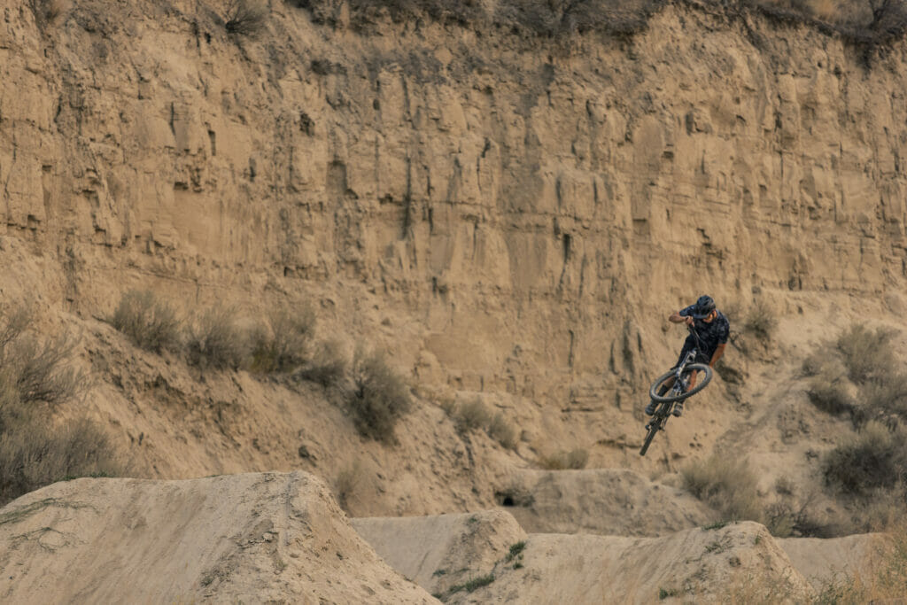 Jordan Hodder riding the Bike Ranch in Kamloops, BC