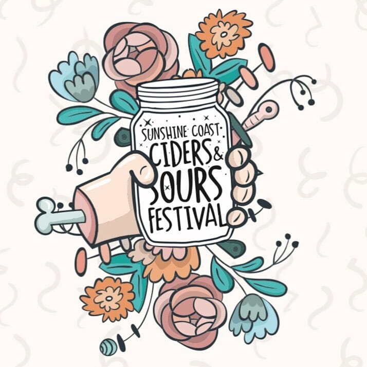 Graphic for the Sunshine Coast Cider and Sours Festival, Sechelt, BC