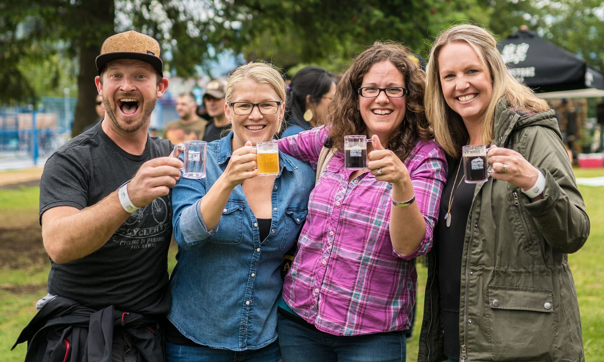 Happy samplers at the Squamish Beer Festival