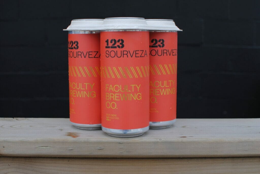 a 4 pack of 123 Sourveza beer by Faculty Brewing in Vancouver