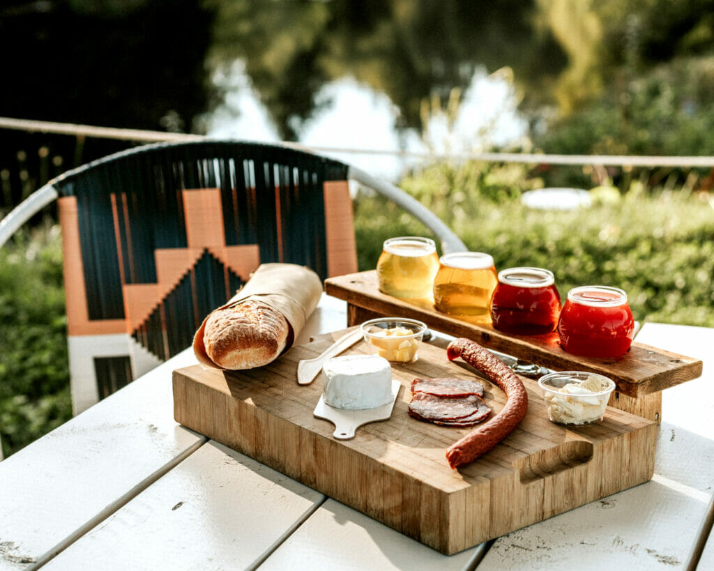 A charcuterie board and flight of beer at Locality Brewing in Langley