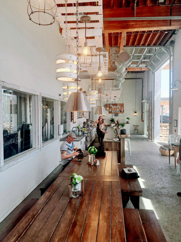 The tasting room at Rustic Reel Brewing, Kelowna,BC