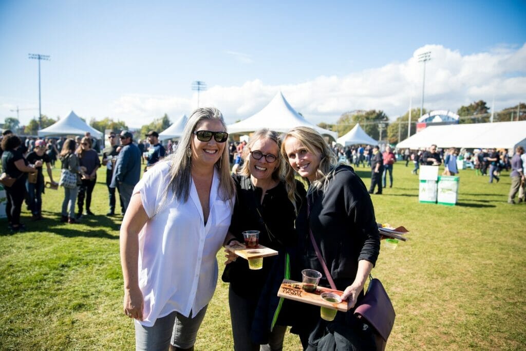 Three festival attendees at Brewery & The Beast