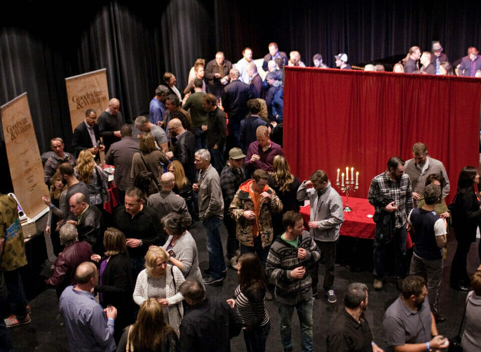 Festival goers and tasting area at the Fraser Valley Distillery and Beer Festival in Chilliwack