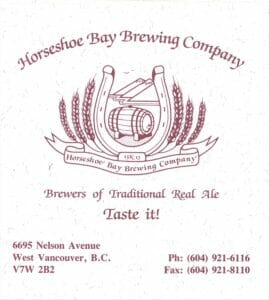 Horseshoe Bay Brewing Table Brochure