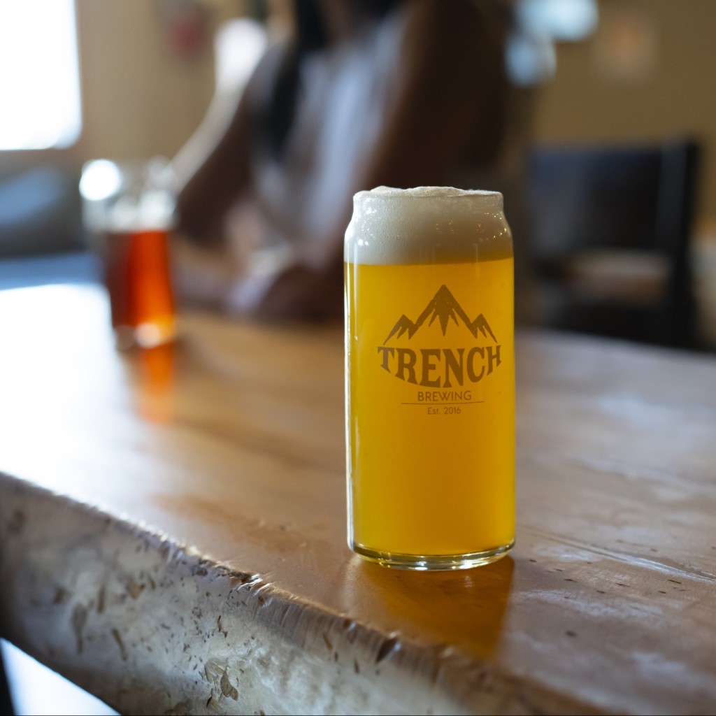 A light golden pint of craft beer at Trench Brewing in Prince George, BC