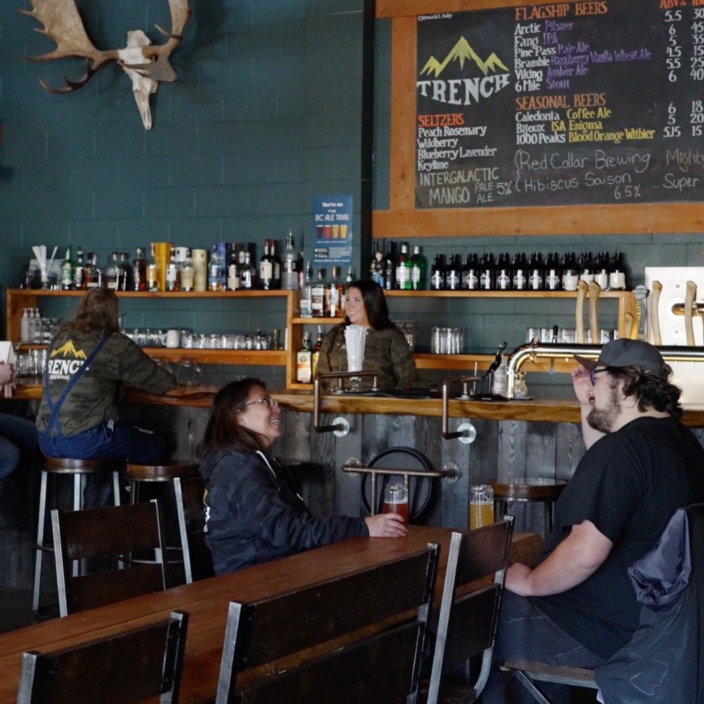 The tasting room at Trench Brewing in Prince George, BC