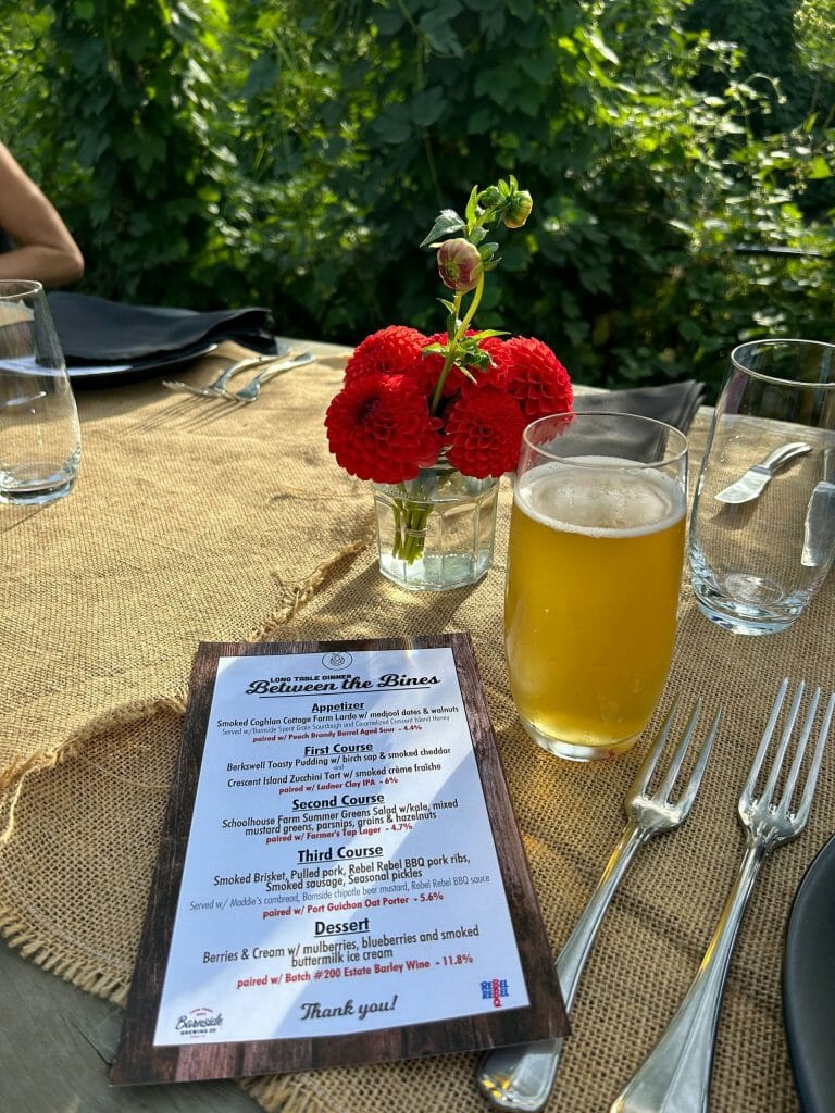 Between the Bines dinner - Barnside Brewing - BC Ale Trail