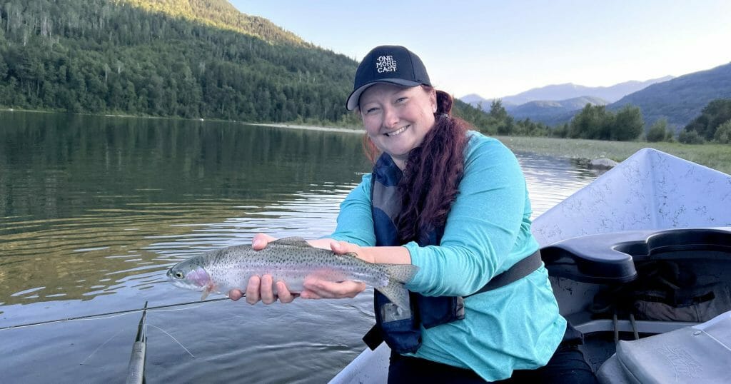 A beautiful rainbow trout on the Columbia River in Castlegar, BC