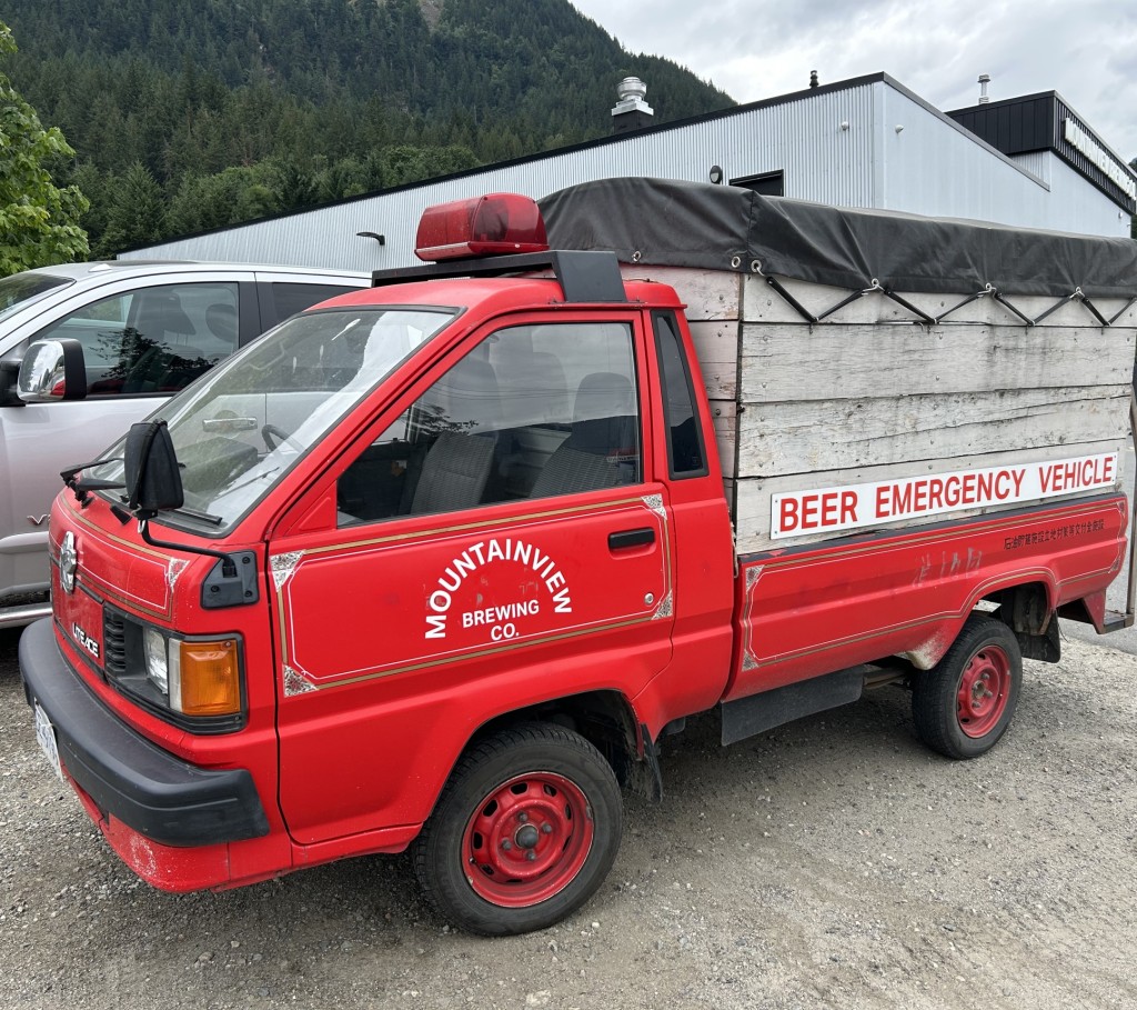 The beer emergency vehicle at Mountainview Brewing in Hope, BC