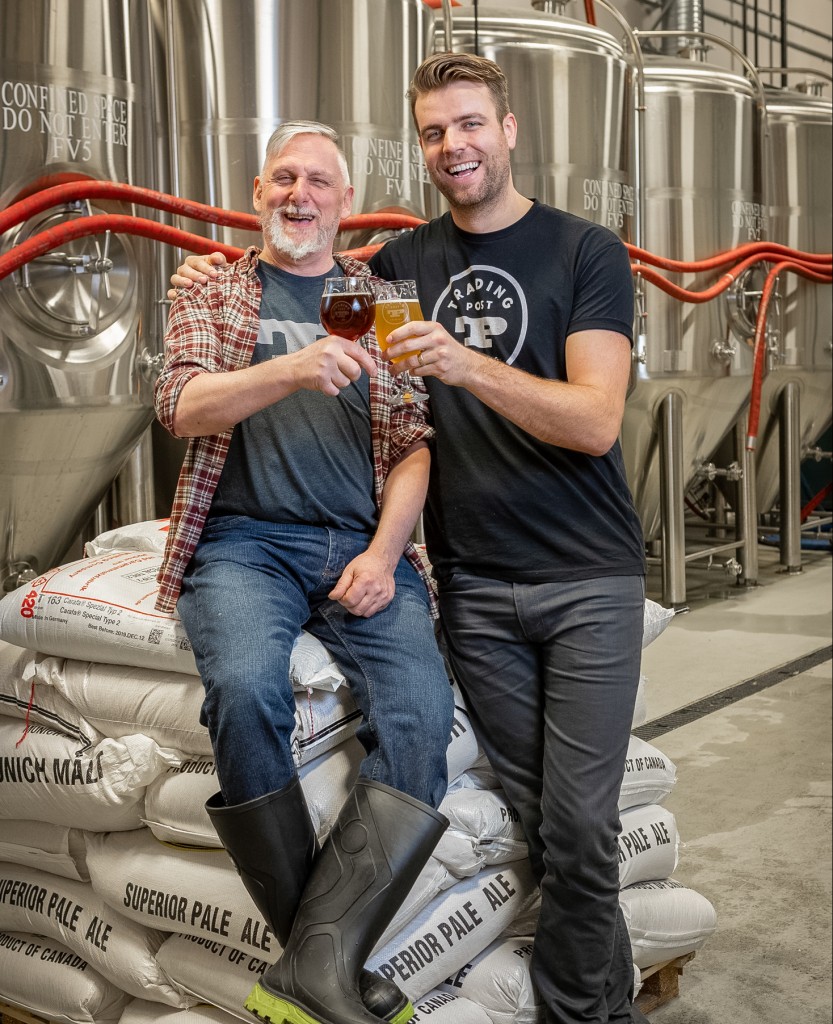 Tony Dewald and Lance Verhoeff in the brewery at Trading Post Brewing - Brian K. Smith