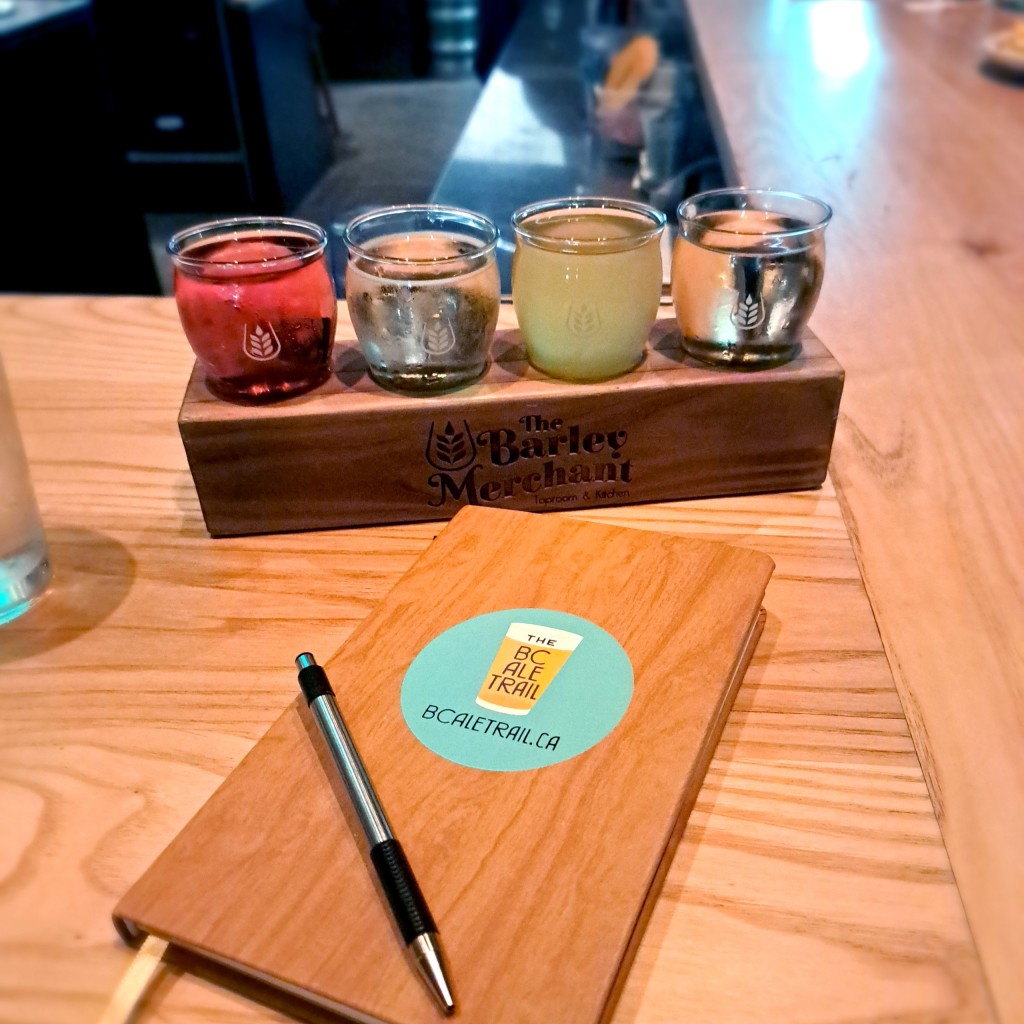 a cider flight at The Barley Merchant in Langley, BC