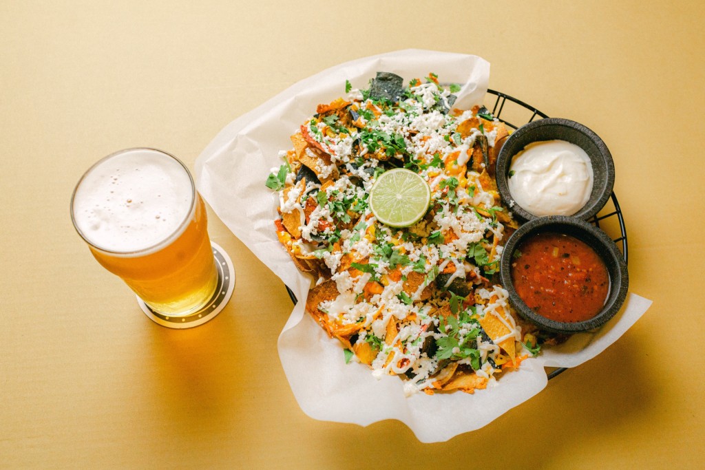 Nachos and beer at Iron Road Brewing